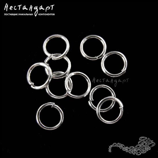 Кольцо соединительное разъемное Silver 6х0,8 мм (уп. 10 шт.)
