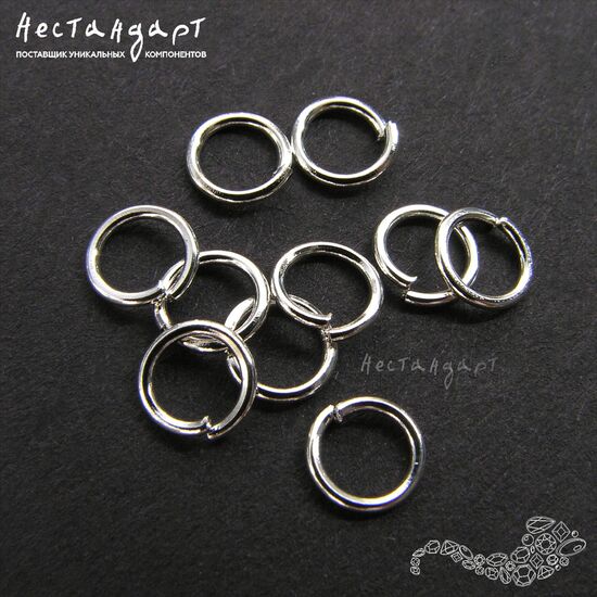 Кольцо соединительное разъемное Silver 6х0,8 мм (уп. 10 шт.), изображение 2