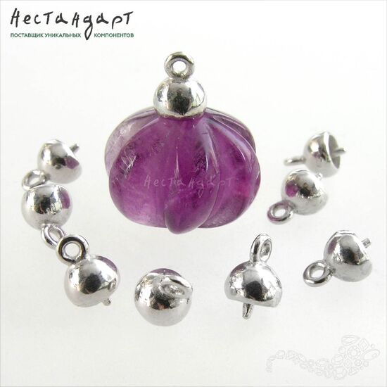 Концевик со штифтом Sphere Sterling Silver Rhodium Plated 7 мм, изображение 3