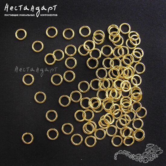 Кольцо соединительное паяное Vermeil Sterling Silver 4,5х0,7 мм (уп. 6 шт.)