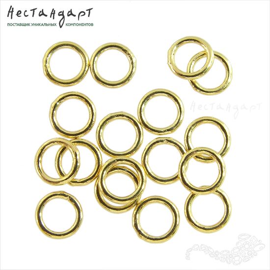 Кольцо соединительное паяное Vermeil Sterling Silver 4,5х0,7 мм (уп. 6 шт.), изображение 2
