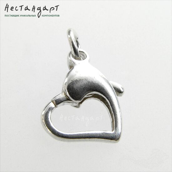 Замок-карабин Heartful Sterling Silver 13х10 мм