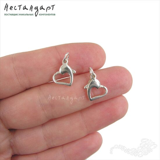 Замок-карабин Heartful Sterling Silver 13х10 мм, изображение 2