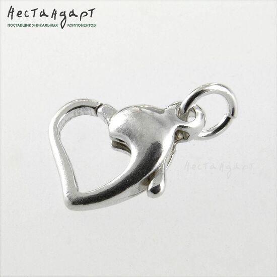 Замок-карабин Heartful Sterling Silver 13х10 мм, изображение 4