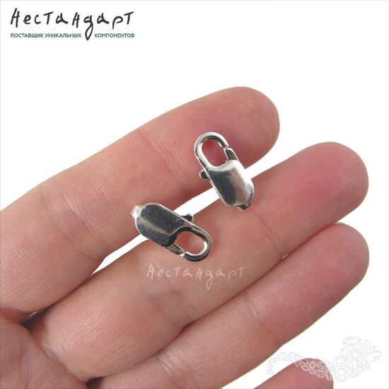Замок-лобстер Sterling Silver 16х8 мм, изображение 2