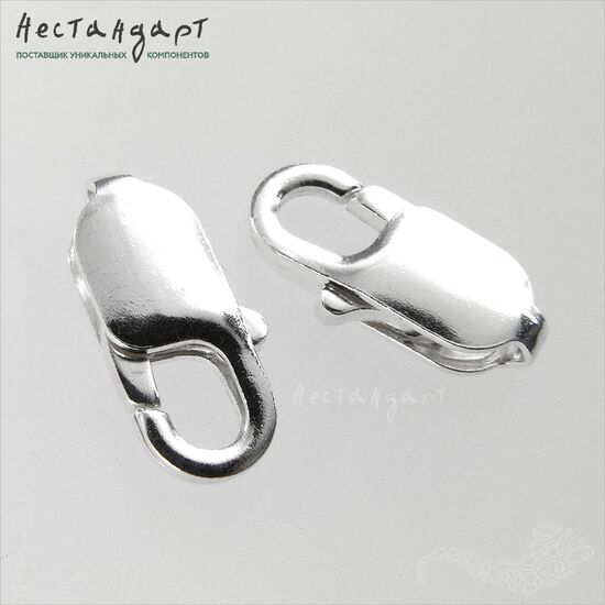 Замок-лобстер Sterling Silver 16х8 мм, изображение 3