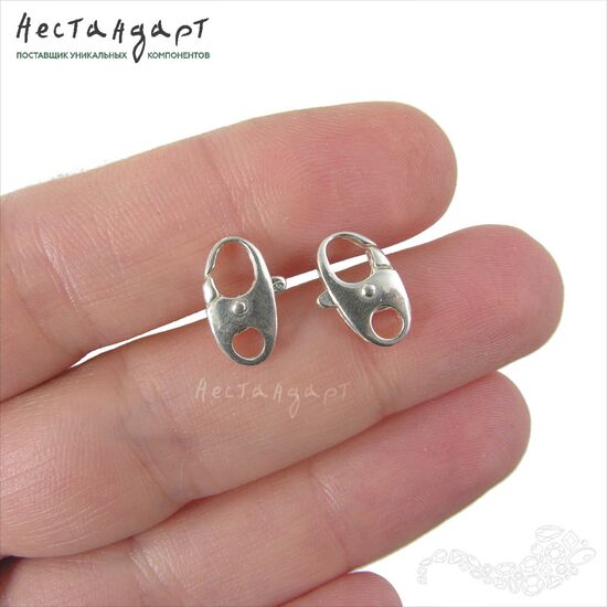 Замок-карабин Male Sterling Silver 13х8 мм, изображение 2