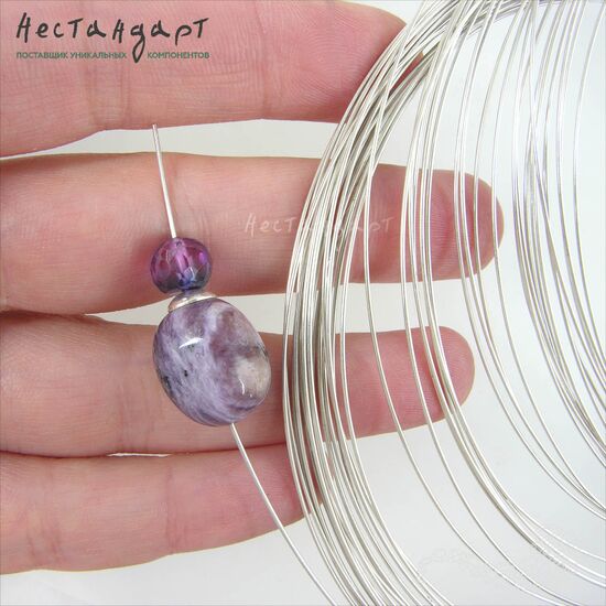 Проволока жесткая Sterling Silver 0,7 мм (уп. 10 см), изображение 2