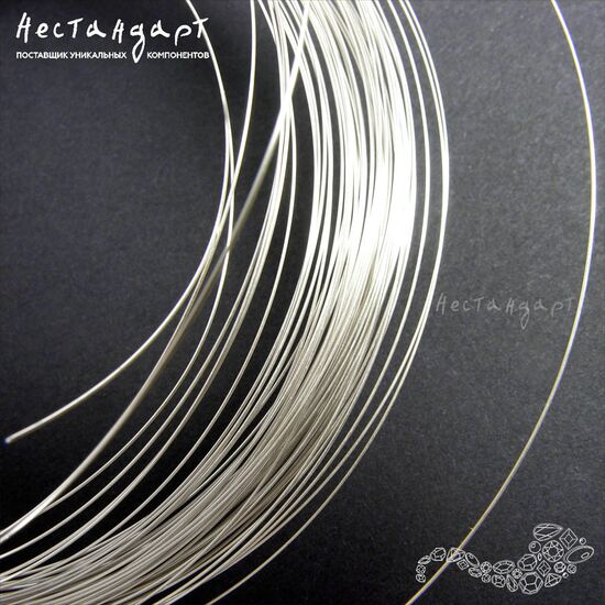 Проволока жесткая Sterling Silver 0,7 мм (уп. 10 см), изображение 3
