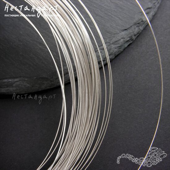 Проволока средней жесткости Sterling Silver 0,4 мм (уп. 50 см), изображение 3