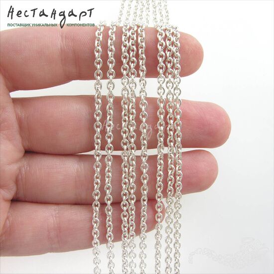 Цепочка якорная Sterling Silver 3х2,5 мм (уп. 10 см), изображение 2