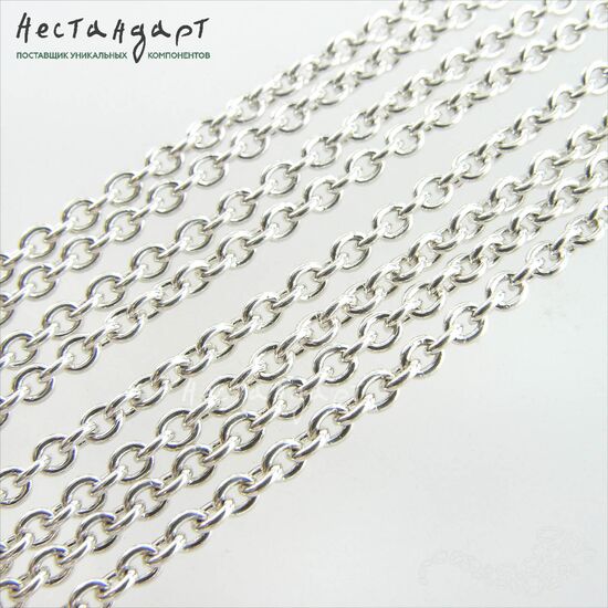 Цепочка якорная Sterling Silver 3х2,5 мм (уп. 10 см), изображение 4