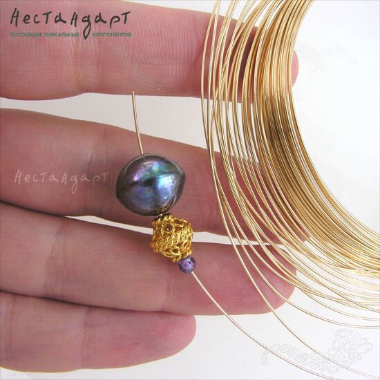 Проволока средней жесткости Gold Filled 0,5 мм (уп. 10 см), изображение 3