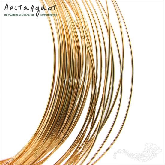 Проволока средней жесткости Gold Filled 0,5 мм (уп. 10 см), изображение 4