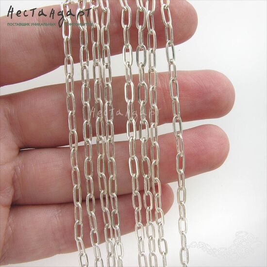 Цепочка крупного плетения Brave Sterling Silver 7х3 мм (уп. 10 см), изображение 2