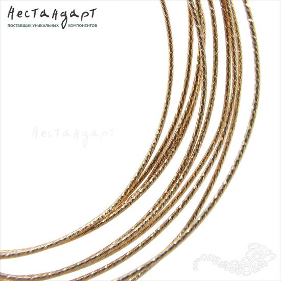 Проволока средней жесткости текстурированная Gold Filled 0,9 мм (уп. 1 см), изображение 2