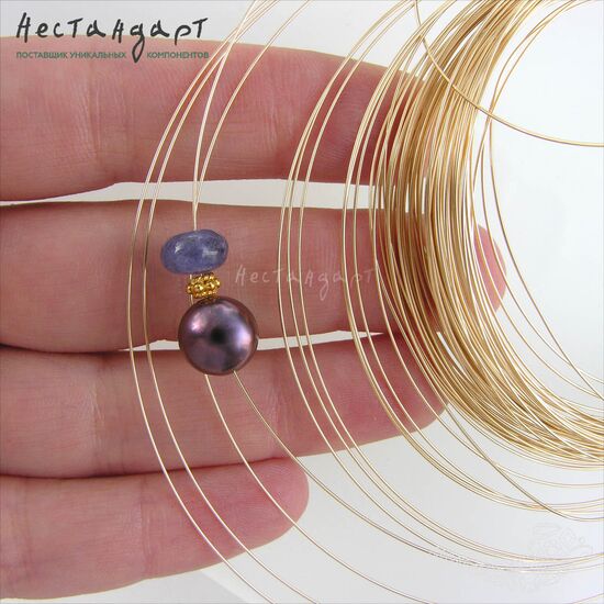 Проволока средней жесткости Gold Filled 0,4 мм (уп. 50 см), изображение 3