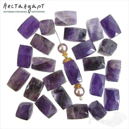 Аметист натуральный Geometric Barrel 16-17 мм УЦЕНКА