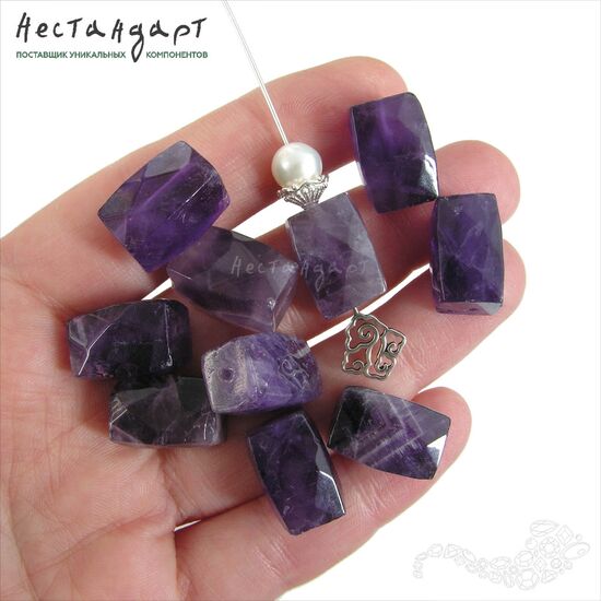 Аметист натуральный Geometric Barrel 16-17 мм УЦЕНКА, изображение 2