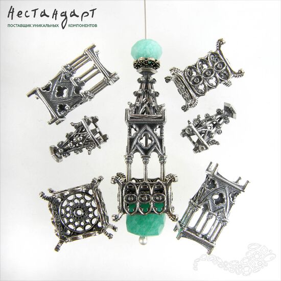 Бусина Gothic Stylobate Sterling Silver 11,5 мм, изображение 7