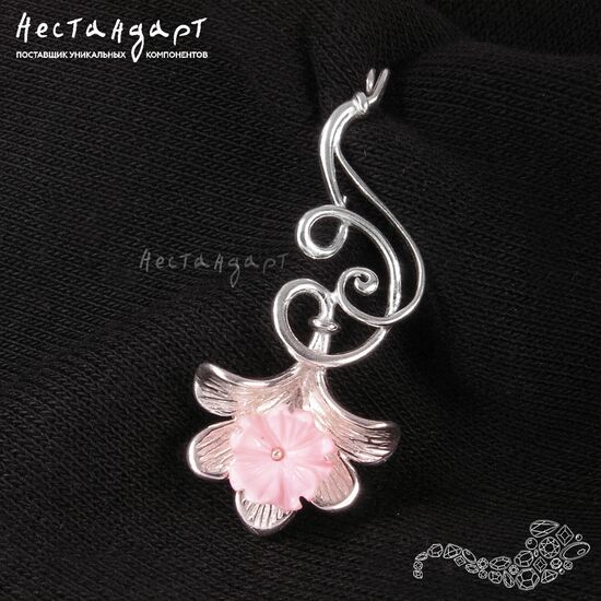 Основа для броши Ginkgo Biloba Sterling Silver 40 мм, изображение 3