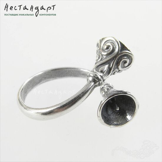 Основа для кольца Solar Plexus Silver Plated регулируемая с сеттингом, изображение 4