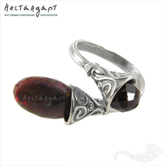 Основа для кольца Solar Plexus Silver Plated регулируемая с сеттингом, изображение 6