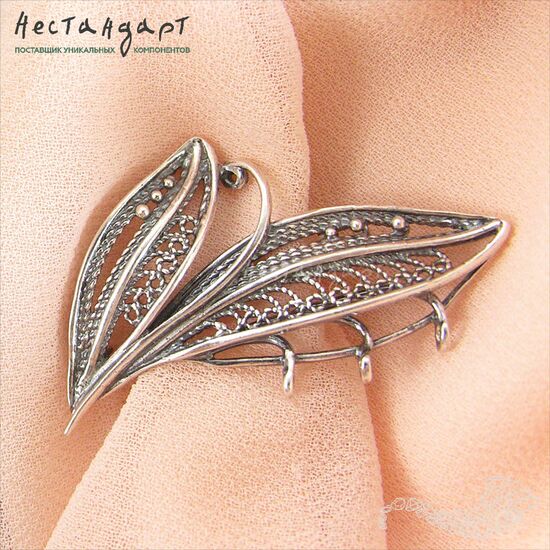 Основа для броши May Lily Silver Plated 48х28 мм, изображение 2