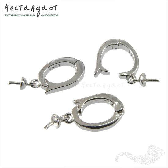 Бейл-держатель для кулона с пустышкой Sterling Silver Rhodium Plated 17 мм