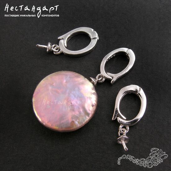 Бейл-держатель для кулона с пустышкой Sterling Silver Rhodium Plated 17 мм, изображение 3