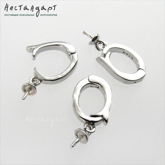 Бейл-держатель для кулона с пустышкой Sterling Silver Rhodium Plated 17 мм, изображение 4