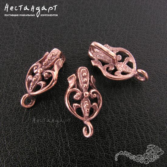 Бейл-держатель для кулона Wattle Copper 17х10 мм, изображение 4
