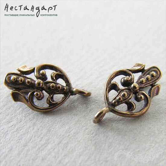 Бейл-держатель для кулона Wattle Patina Bronze 17х10 мм, изображение 3