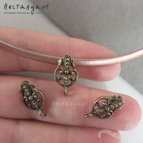 Бейл-держатель для кулона Wattle Patina Bronze 17х10 мм, изображение 4