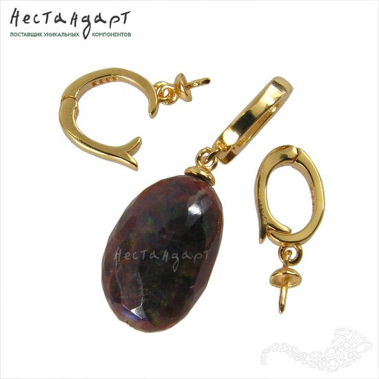 Бейл-держатель для кулона с пустышкой Vermeil Sterling Silver 17 мм