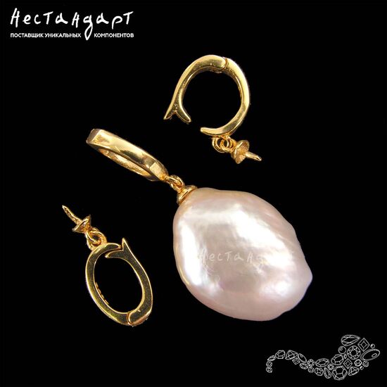 Бейл-держатель для кулона с пустышкой Vermeil Sterling Silver 17 мм, изображение 3