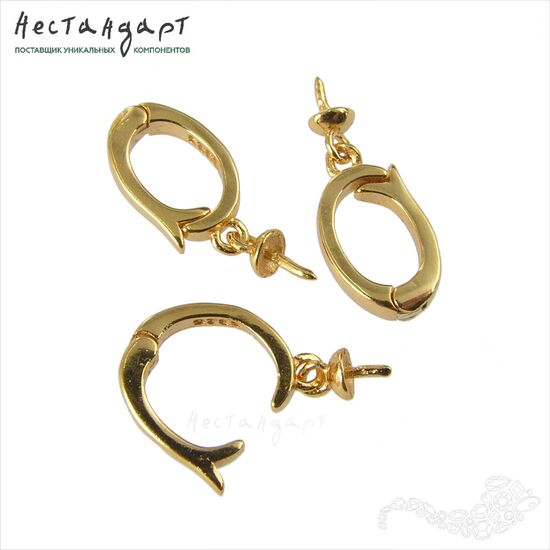 Бейл-держатель для кулона с пустышкой Vermeil Sterling Silver 17 мм, изображение 4