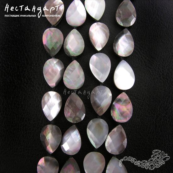 Перламутр натуральный черный с огранкой Drop 14х10 мм (уп. 4 шт.), изображение 3