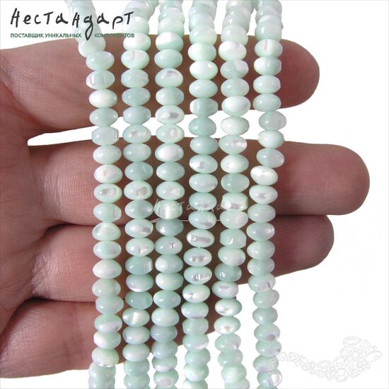 Перламутр натуральный мятный 6 мм (уп. 10 шт.), изображение 2