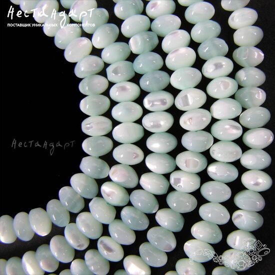 Перламутр натуральный мятный 6 мм (уп. 10 шт.), изображение 3