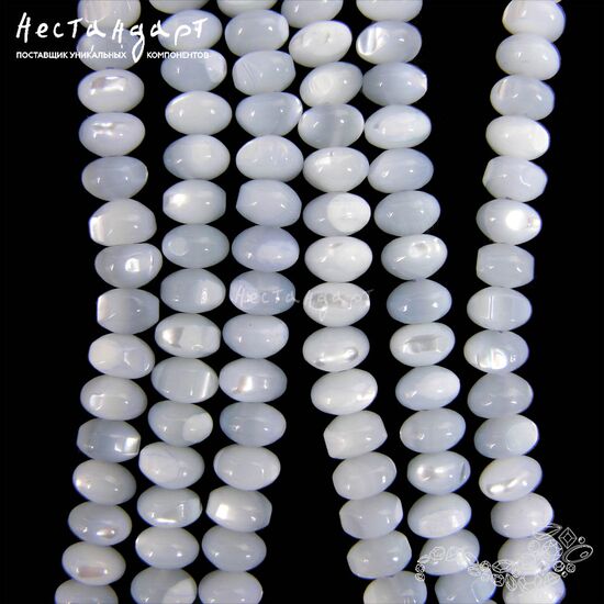 Перламутр натуральный голубой 6 мм (уп. 10 шт.)