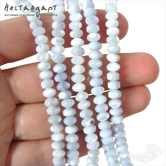 Перламутр натуральный голубой 6 мм (уп. 10 шт.), изображение 2