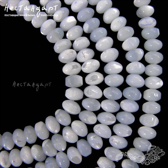Перламутр натуральный голубой 6 мм (уп. 10 шт.), изображение 3