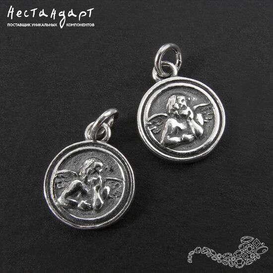 Подвеска двустороняя с кольцом Angelo di Raffaello Sterling Silver 14,5 мм, изображение 4