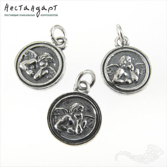 Подвеска двустороняя с кольцом Angelo di Raffaello Sterling Silver 14,5 мм, изображение 5