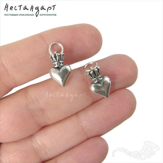 Подвеска с кольцом Royal Heart Sterling Silver 17 мм, изображение 2