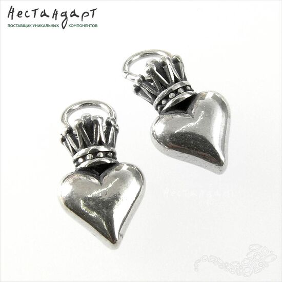 Подвеска с кольцом Royal Heart Sterling Silver 17 мм, изображение 4