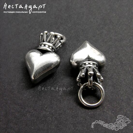 Подвеска с кольцом Royal Heart Sterling Silver 17 мм, изображение 5