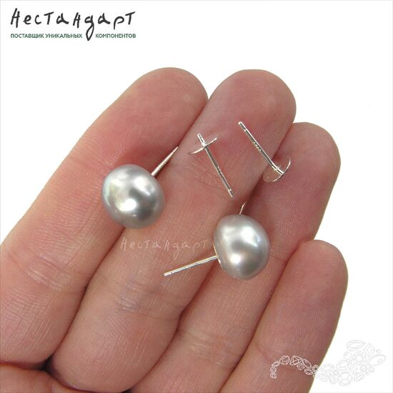 Основы для пусет со штифтом Sterling Silver 6 мм (пара), изображение 2