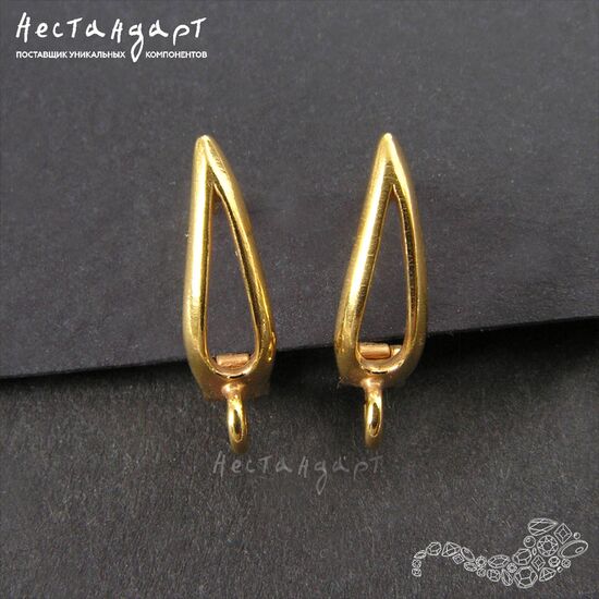 Швензы Tear Gold Plated 15х4 мм (пара)